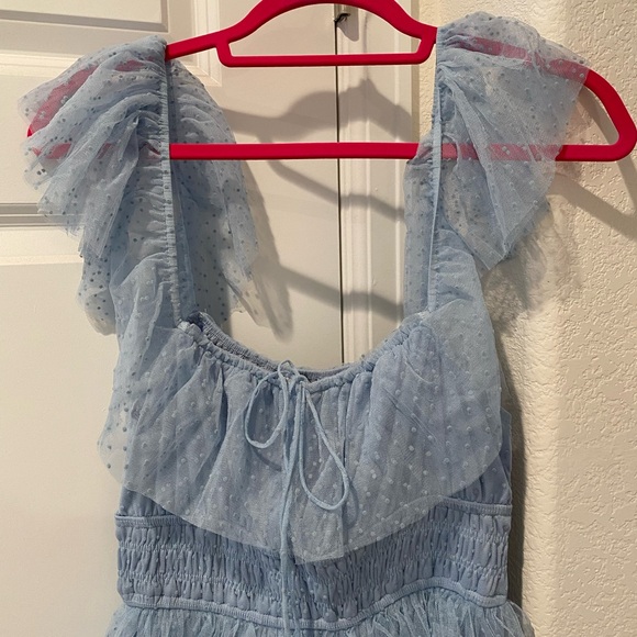 Petal and Pup Belle Swiss Dot Tulle Tiered Maxi Dress - Picture 4 of 8